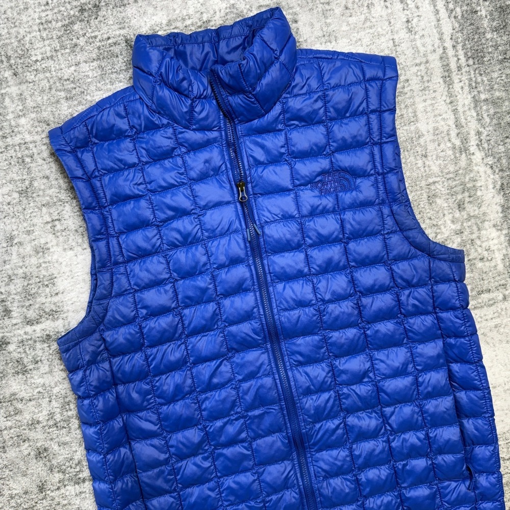 The North Face Thermoball Eco Vest Mens Medium Blue Quilted Puffer Insulated